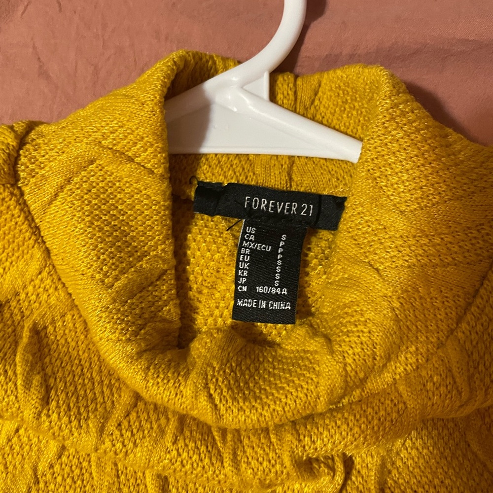 Forever 21 Yellow Cowl Neck Sweater